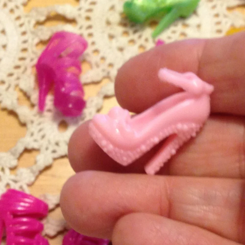 Bundle of 10 doll shoe pairs for Barbie or similar dolls
